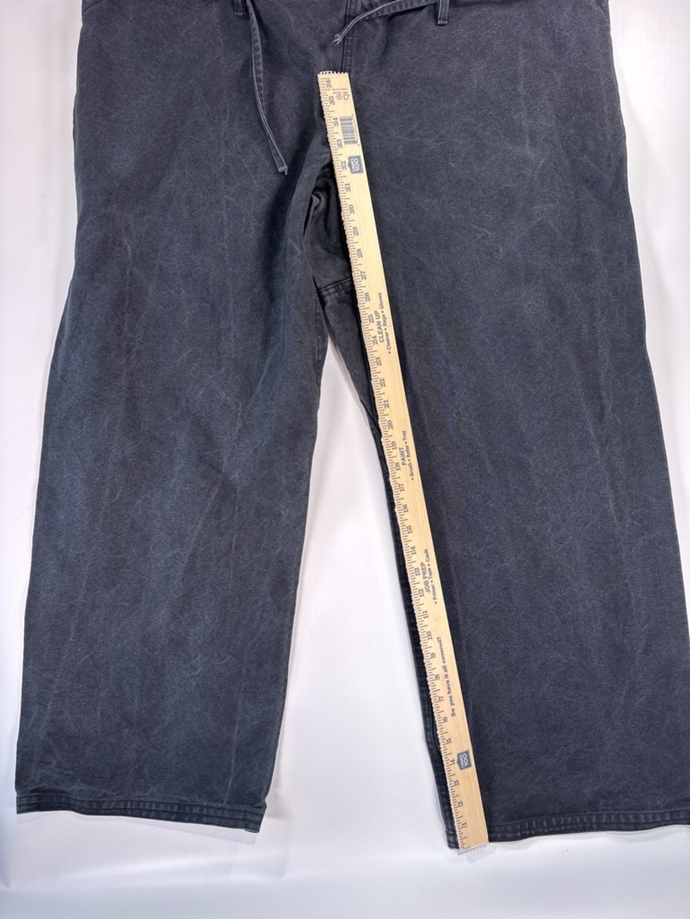 LIONS Men’s Wide Leg Canvas Pants Faded Black Drawstring one size - Picture 10 of 12